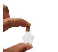 Mini Bouteille en Verre Mignon Pendentif Prune Forme Petite Bouteille Pendante de Bricolage avec Bouchon de Liège Bricolage Bocal Cadeau Flacon 10 pcs (10, Fleur de Prunier)