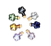 Mini Bouteille en Verre Vase Prune en Forme de Liège Petite Couleur Bouteille à La Main Cadeau Fait à La Main Flacon Mélangé 7 Couleurs (7 / Lot)