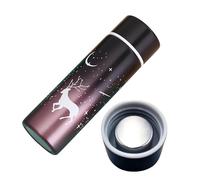 Mini Bouteille Isotherme Portable en Acier Inoxydable de 150 ml, Petite Gourde Isotherme, Mini Thermos Cafe, Mini Gourde Isotherme, Réutilisable pour Running, École, Bureau (cerf de Noël）