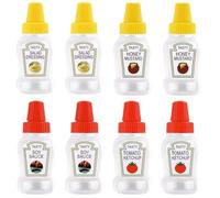 Mini bouteilles de compression de condiments, 8pcs 25 ml Mini bouteille de ketchup vide, contenants de condiments portables en plastique transparent avec couvercle de scellage pour sauce, miel
