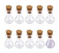 Mini-bouteilles en verre bocaux avec liège note de souhait de bouteille d'artisanat 10 forme bulbe