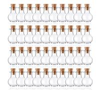 Mini Bouteilles en Verre, Lot de 40 Petite Bouteille avec Bouchons Liège, 2ml Petite Fiole en Verre Kit, Bouteilles en Verre Transparent pour la Décoration Artisanale de Bricolage, Cadeaux de Mariage
