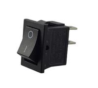 Mini bouton à bascule 250 V 6 A 125 V 10 A AC/DC KCD1 (6 V, 9 V, 12 V, 24 V, 125 V, AC/DC), noir, rectangulaire, ouverture de montage 19 x 13 mm, 2 pôles OFF/ON