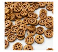 Mini boutons en bois marron de 8mm, 50 pièces, 4 trous, bouton décoration for vêtements artisanaux, couture Pour La Couture
