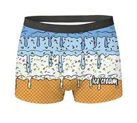 Mini boxer amusant pour homme - Motif amusant - Taille élastique - Vêtement de loisirs confortable - Rétro - Respirant, O bleu clair, XL