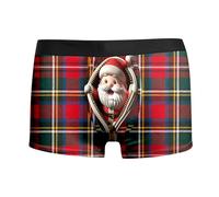 Mini Boxer Homme,Boxer Sport Homme,sous-vêtements Masculins raffinés pour Noël - Ensemble élégant et Confortable avec Motifs Père Noël Bonhomme de Neige pour période Festiva (Dark Green, M)