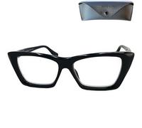 Mini Brille - Lunette Anti Lumiere Bleue de Lecture Oeil de Chat Rectangles Monture Épaisse, Boite Lunette Inclus, Oversize Monture en Plastique, Lunettes pour Ecran Femme + 2.0 Dioptrie