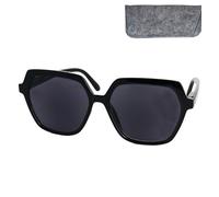 Mini Brille - Lunettes de Soleil sans Correction Vintage Hexagonale Grande, Etui Gratuit, Oversize Légère Monture (Noir), Lunettes de Lecture Femme