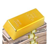 Mini brique d'or - Faux lingot d'or réaliste - Accessoire de décoration de film | Cadeau de farce léger et polyvalent pour la maison, le bureau, l'exposition, objet de collection amusant T