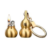 Mini Briquet à kérosène rétro, Briquet Antique de Poche, Briquet Porte-clés en cuivre Pur, Briquet à Flamme Douce, Cadeau décoratif de Collection (Carburant Non Inclus)