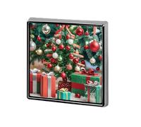 Mini broche carrée de décoration de Noël classique de 1,8 cm en alliage d'aluminium pour sac à dos, chapeau, costume, veste, décoration de vêtements