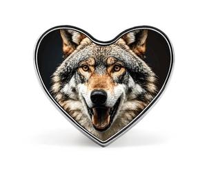 Mini broche classique en alliage d'aluminium avec cœur affamé comme un loup, 2,5 cm, pour sac à dos, chapeau, costume, veste, décoration de vêtements