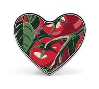Mini broche classique en alliage d'aluminium avec motif tomates rouges en forme de cœur de 2,5 cm pour sac à dos, chapeau, costume, veste, décoration de vêtements