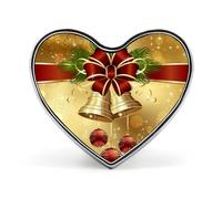Mini broche classique en alliage d'aluminium de 2,5 cm en forme de cœur avec inscription « Merry Christmas » pour sac à dos, chapeau, costume, veste, décoration de vêtements