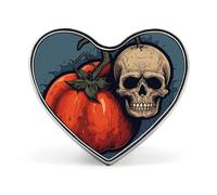 Mini broche classique en alliage d'aluminium de 2,5 cm en forme de cœur, tomates et crânes, pour sac à dos, chapeau, costume, veste, décoration de vêtements