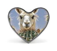 Mini broche classique en alliage d'aluminium en forme de cœur avec motif lama mexicain, 2,5 cm, pour sac à dos, chapeau, costume, veste, décoration de vêtements