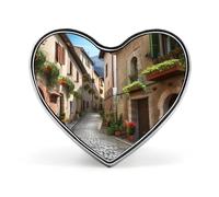 Mini broche classique en forme de cœur de ville italienne de 2,5 cm en alliage d'aluminium pour sac à dos, chapeau, costume, veste, décoration de vêtements