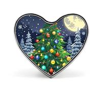 Mini broche classique en forme de cœur pour réveillon de Noël, 2,5 cm, en alliage d'aluminium, pour sac à dos, chapeau, costume, veste, décoration de vêtements