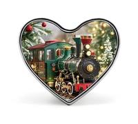 Mini broche classique en forme de train de Noël en forme de cœur de 2,5 cm en alliage d'aluminium pour sac à dos, chapeau, costume, veste, décoration de vêtements