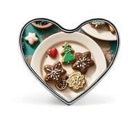 Mini broche en forme de cœur de Noël classique de 2,5 cm en alliage d'aluminium pour sac à dos, chapeau, costume, veste, décoration de vêtements