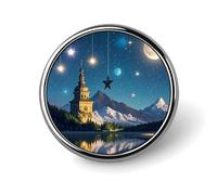 Mini broche ronde à suspendre en alliage d'aluminium de 2,5 cm pour sac à dos, chapeau, costume, veste, décoration de vêtements