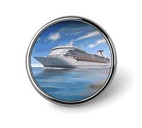 Mini broche ronde de 2,5 cm, broche en forme de bateau de croisière en bord de mer, durable et légère, élégante en alliage d'aluminium, pour veste, chapeau, chemise, sac