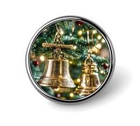 Mini broche ronde de Noël classique en alliage d'aluminium de 2,5 cm pour sac à dos, chapeau, costume, veste, décoration de vêtements