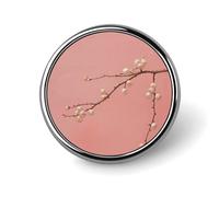 Mini broche ronde en alliage d'aluminium de 2,5 cm avec perle et pêche pour sac à dos, chapeau, costume, veste, décoration de vêtements