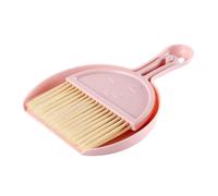 Mini Broom and Dustpan Set | Handheld Smile Face Design for Tables/Cars/Keyboards | Hangable Small Maintenance Brush with Gentle Fibers | Sturdy PP Plastic