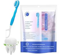 Mini brosse à dents 5 en 1, fil dentaire, gratte-langue et cure-dents, brosses à dents jetables avec dentifrice, brosses à dents portables emballées individuellement, soins bucco-dentaires pour voyage