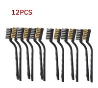Mini brosse à dents industrielle en fil d'acier et de cuivre, brosse métallique en acier inoxydable, nettoyage dur de la saleté, 6 ou 12 pièces 6PCS