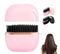 Mini brosse à lisser, 2 en 1, peigne à lisser portable, rechargeable par USB, brosse de coiffage chauffante avec 3 réglages de chaleur, chauffage rapide à chaud en 30 secondes, pour voyage et usage