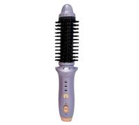 Mini brosse chauffante sans fil pour voyage, peigne ronde chauffant, fer à friser thermique pour cheveux courts, rechargeable, petit volume, brosse de coiffure chauffante (Violet)
