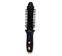 Mini brosse chauffante sans fil pour voyage, peigne ronde chauffant, fer à friser thermique pour cheveux courts, rechargeable, petit volume, brosse de coiffure chauffante (Noir)