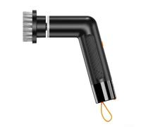 Mini brosse de nettoyage électrique S3 avec tête éponge, tampon à récurer, petite brosse, brosse à pointe pointue, écran LED, batterie 2000 mAh, résistance à l'eau IPX6 (noir)