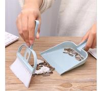 Mini brosse de nettoyage et pelle à poussière - Outils de nettoyage de bureau en plastique pour miettes, clavier, grille d'aération de voiture, cuisinière à micro-ondes - Kit compact de 19,5 x 13 cm