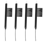 Mini Brosse de Nettoyage pour Appareils Auditifs 4 Pièces Noir | Caoutchouc Abs Nylon, Nettoyage Quotidien, Fonctions Multiples, Format Compact pour Entretien Précis