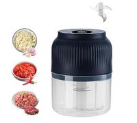 Mini Broyeur d'Ail Électrique, Portable Rechargeable USB Hacheur d'Ail Gingembre Oignon，éplucheur de Petits Fruits Rechargeable par USB pour la Cuisine (blue)