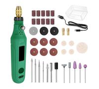 Mini Broyeur Électrique, Petite Rectifieuse, Artefact De Coupe Et Polissage Jade, Micro Perceuse Rechargeable, Outil Stylo Sculpture Simple d'utilisation(Green-39PC)