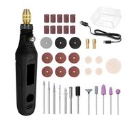 Mini Broyeur Électrique, Petite Rectifieuse, Artefact De Coupe Et Polissage Jade, Micro Perceuse Rechargeable, Outil Stylo Sculpture Simple d'utilisation(Black-39PC)