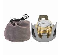 Mini-brûleur à alcool ultra-léger, réchaud à alcool portable, pour le camping-barbecue, brûleur à alcool pour l'extérieur (Gris)