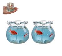 Mini Bubble Fish Tank Candle Aesthetic Decor Cute Decorative Candles, Mini Floating Fish Tank Scented Candle, Scented Ocean Theme, Creative Art Piece, Party Favors (2PCS)