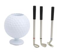 Mini -Bureau -Golfball -Stifthalter mit 3 Cue Stifte Plastik Golfer Souvenir Set Geschenk