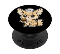 Mini-Burger Kawaii au Fennec de Chef PopSockets PopGrip Adhésif