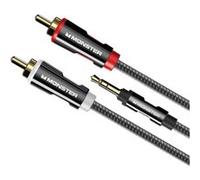 Mini câble d'interconnexion audio Monster Cable Jack 3,5 mm mâle vers 2 RCA mâle 1,5 m Noir