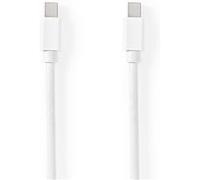 Mini câble Display Port Nedis CCGB37504WT20 Blanc Blanc G