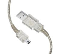Mini Câble Usb 2.0 Vers Mini-B À 5 Broches,Court,Pour Chargeur De Données,Lecteur Mp3 Mp4,Appareil Photo Numérique,2.0.18Cm Transparent.1Pcs