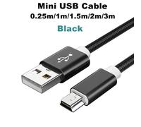 Mini câble USB à 5 broches,chargeur de données rapide,câble court pour lecteur MP3,MP4,DVR de voiture,GPS,appareil photo numérique,disque dur,3 m,1m,0.25m - Type Black-1,5m #A