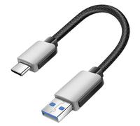 Mini Câble USB-C / USB Ultra Court 15cm CarPlay, Android Auto, Station de charge Gris