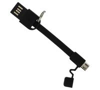 Mini-câble USB Reversible 10cm Tablette/Smartphone Charge + Synchro Noir